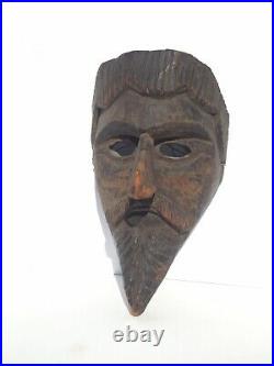 Vintage Moor Dance Mask Mexico Hand Carved Wood Great Wall Decor Art Sculpture