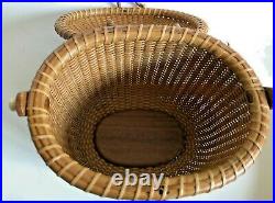 Vintage Nantucket Lightship Basket Purse by Stanley Roop c 1966 Sayle Carving