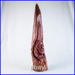 Vintage Native American Chief Handcraft Curved Wood Sculpture Size 20L x 5W Vintage Native American Chief Handcraft Curved Wood Sculpture Size 20L x 5W