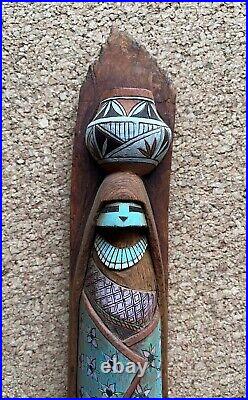 Vintage Native American Laguna Pueblo Wood Sculpture by Jacob Warner