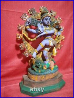 Vintage Natraj Shiva Sculpture Temple Hindu God Nataraj Statue Murti Antique Old
