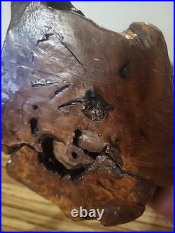 Vintage Natural Burl Root Wood Sculpture Stand Rustic Driftwood Base