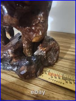 Vintage Natural Burl Root Wood Sculpture Stand Rustic Driftwood Base