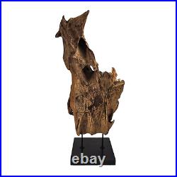 Vintage Natural Driftwood Sculpture on Marble Base Sculpture Art Beach Art