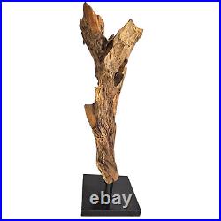 Vintage Natural Driftwood Sculpture on Marble Base Sculpture Art Beach Art