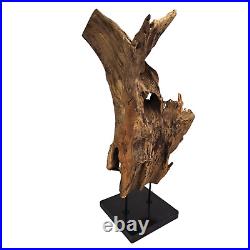 Vintage Natural Driftwood Sculpture on Marble Base Sculpture Art Beach Art