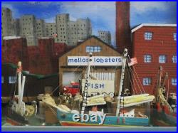 Vintage Nautical Folk Art Sculpture, Assemblage Diorama Shadow Box, Beach House