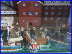 Vintage Nautical Folk Art Sculpture, Assemblage Diorama Shadow Box, Beach House
