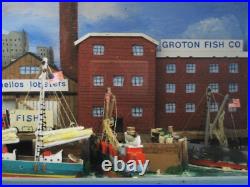 Vintage Nautical Folk Art Sculpture, Assemblage Diorama Shadow Box, Beach House