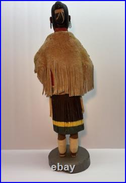 Vintage Navajo Folk Art Wood Carving Figure 18 Tall Dated 1972 RARE