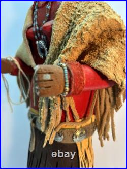 Vintage Navajo Folk Art Wood Carving Figure 18 Tall Dated 1972 RARE