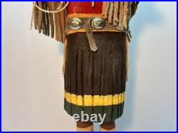 Vintage Navajo Folk Art Wood Carving Figure 18 Tall Dated 1972 RARE