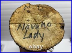 Vintage Navajo Folk Art Wood Carving Figure 18 Tall Dated 1972 RARE