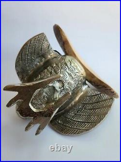 Vintage Nickel-cast Turkey Sculpture With Ambrosia Wood Tail Feathers 8.25x6.75