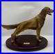 Vintage Nico Golden Retriever Dog Statue Resin Sculpture Wood Base Made Spain