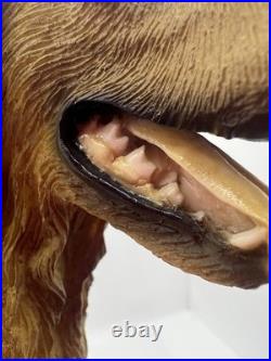 Vintage Nico Golden Retriever Dog Statue Resin Sculpture Wood Base Made Spain