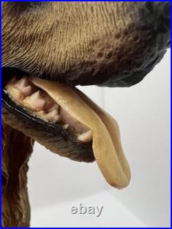 Vintage Nico Golden Retriever Dog Statue Resin Sculpture Wood Base Made Spain