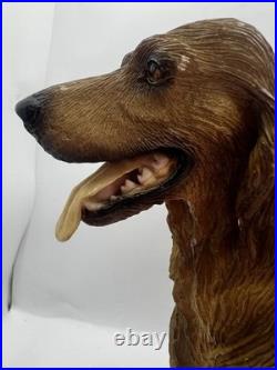 Vintage Nico Golden Retriever Dog Statue Resin Sculpture Wood Base Made Spain