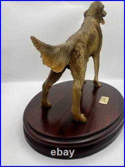 Vintage Nico Golden Retriever Dog Statue Resin Sculpture Wood Base Made Spain