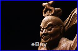 Vintage Nio Deva Kings Guardian of the Buddha Kongorikishi Wood Carving Statue