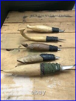 Vintage Northcoast Native American wood carving tools Lot Of 5