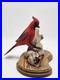 Vintage Northern Cardinal Wood Art Sculpture Drift Wood Stand Signed Handpainted