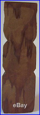 Vintage Northwest Coast Indian Hand Carved & Painted Cedar Wood Bear Totem