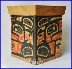 Vintage Northwest Coast Tlingit Haida Cedar Wood Bentwood Box Alaskan