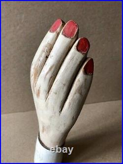 Vintage Nova Scotia Carved Folk Art Hand, Life Size