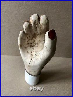 Vintage Nova Scotia Carved Folk Art Hand, Life Size