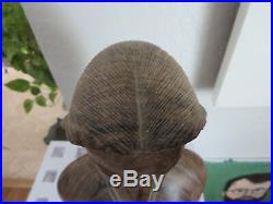 Vintage Nude Ebony Wood Sculpture BUST Head Hand Carved