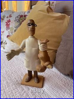 Vintage Obstetrician Wood Sculpture