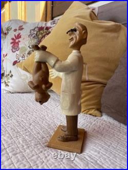 Vintage Obstetrician Wood Sculpture