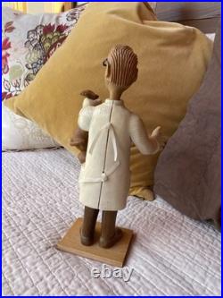 Vintage Obstetrician Wood Sculpture