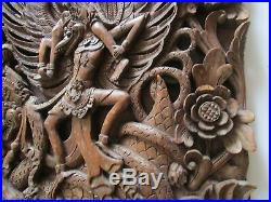 Vintage Old Bali Carving Icon Relic Ornate Folk Art Master Panel Sculpture Rare