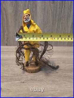 Vintage Old Fashion Made In France Wood Sculpture Fisherman