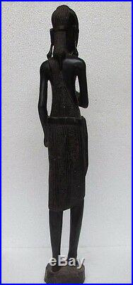 Vintage Old Hand Carved Unique Wood Carving African Tribal Man Statue Figurine