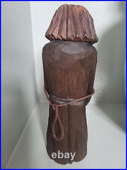 Vintage Old Man Hand Carved Wood Figure Statue Sculpture