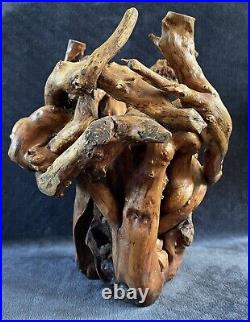 Vintage Organic Teak Root Wood Twisted Free Form Sculpture