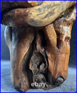 Vintage Organic Teak Root Wood Twisted Free Form Sculpture