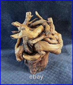 Vintage Organic Teak Root Wood Twisted Free Form Sculpture