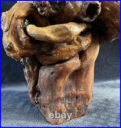 Vintage Organic Teak Root Wood Twisted Free Form Sculpture