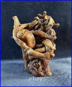 Vintage Organic Teak Root Wood Twisted Free Form Sculpture