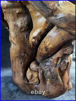 Vintage Organic Teak Root Wood Twisted Free Form Sculpture