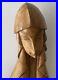 Vintage Original 1962 MCM Carved Wood Statue Sculpture Religious Woman Signed