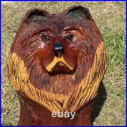 Vintage Original Chainsaw Carved 33 BIG Grizzly BEAR Red Cedar Woodd Sculpture