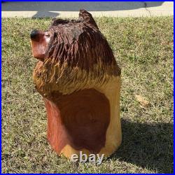 Vintage Original Chainsaw Carved 33 BIG Grizzly BEAR Red Cedar Woodd Sculpture