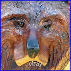 Vintage Original Chainsaw Carved 33 BIG Grizzly BEAR Red Cedar Woodd Sculpture