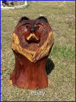 Vintage Original Chainsaw Carved 33 BIG Grizzly BEAR Red Cedar Woodd Sculpture