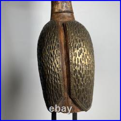 Vintage Original Fine Mixed Media Wood Brass Iron Bird Sculpture Folk Art Statue